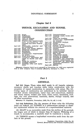 Chapter Ind 6 TRENCH, EXCAVATION and TUNNEL CONSTRUCTION