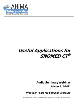 Useful Applications for SNOMED CT®