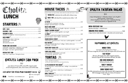 Cholita Lunch Menu