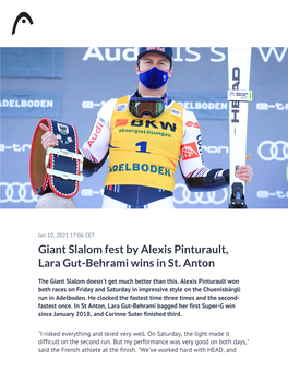 Giant Slalom Fest by Alexis Pinturault, Lara Gut-Behrami Wins in St. Anton