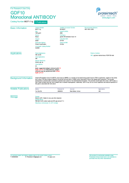 GDF10 Monoclonal ANTIBODY