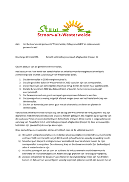 Aan: Het Bestuur Van De Gemeente Westerwolde, College Van B&W En