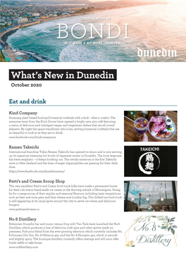 What's New in Dunedin October 2020