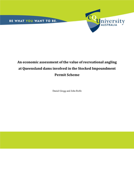 An Economic Assessment of the Value of Recreational Angling at Queensland Dams Involved in the Stocked Impoundment Permit Scheme