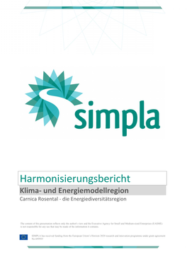 Harmonisierungsbericht Klima- Und Energiemodellregion Carnica Rosental - Die Energiediversitätsregion