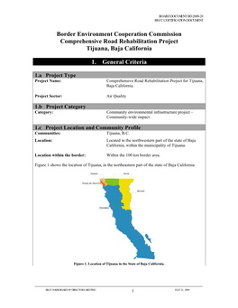 Border Environment Cooperation Commission Comprehensive Road Rehabilitation Project Tijuana, Baja California