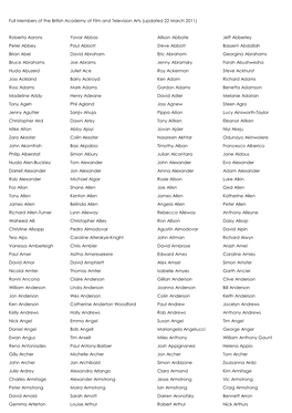 Full Members of the British Academy of Film and Television Arts (Updated 22 March 2011)