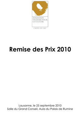 Remise Des Prix 2010