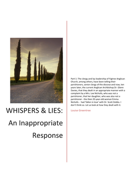 WHISPERS & LIES: an Inappropriate Response