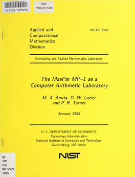 The Maspar MP-1 As a Computer Arithmetic Laboratory