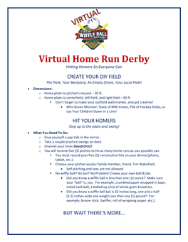 Virtual Home Run Derby Hitting Homers So Everyone Can