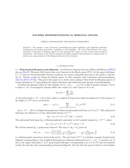 Fourier Representations in Bergman Spaces