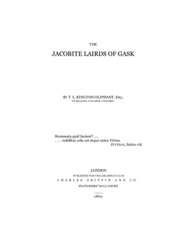 The Jacobite Lairds of Gask