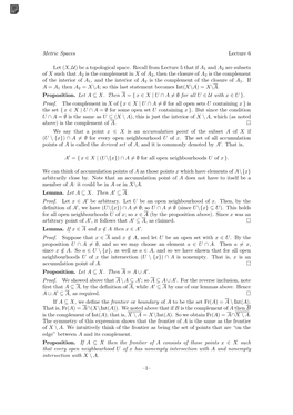 Metric Spaces 2000, Lecture 06