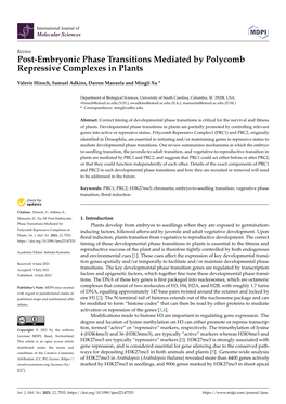 Post-Embryonic Phase Transitions Mediated by Polycomb Repressive Complexes in Plants