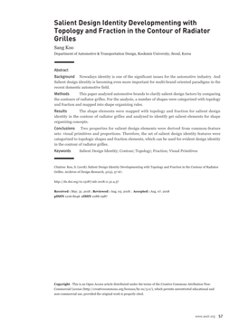 Salient Design Identity Developmenting with Topology and Fraction in the Contour of Radiator Grilles