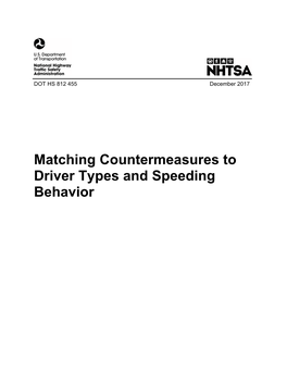 Matching Countermeasures to Driver Types and Speeding Behavior