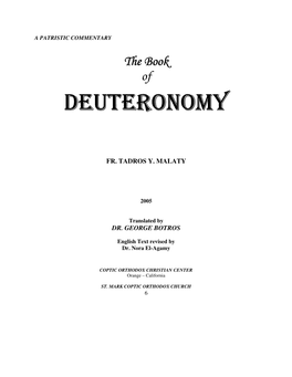 Deuteronomy Deuteronomy