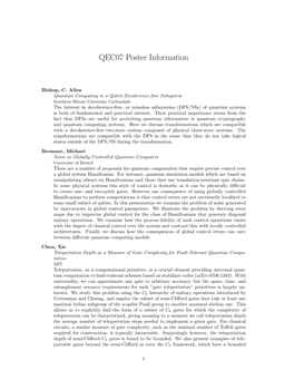 QEC07 Poster Information