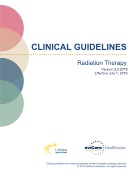 1199 Radiation Therapy Clinical Guidelines Effective 07/01