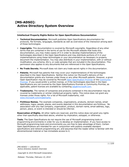 MS-ADSO]: Active Directory System Overview