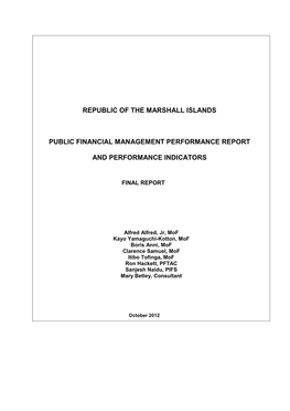 Republic of the Marshall Islands Public Financial