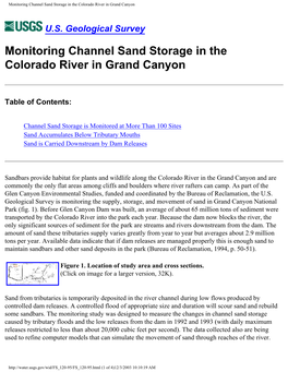 Monitoring Channel Sand Storage in the Colorado River in Grand Canyon