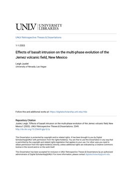 Effects of Basalt Intrusion on the Multi-Phase Evolution of the Jemez Volcanic Field, New Mexico