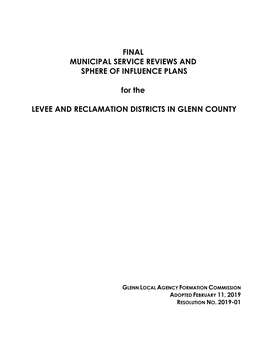 Final Levee & Reclamation Districts Msrs and SOI