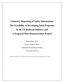 Report on Voluntary Reporting-5-30-03