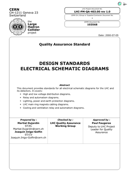 Design Standards Electrical Schematic Diagrams