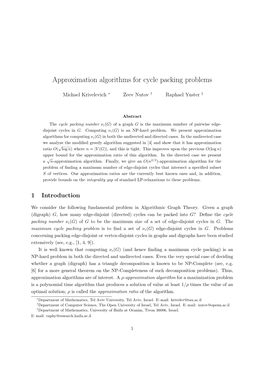 Approximation Algorithms for Cycle Packing Problems