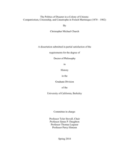 Compatriotism, Citizenship, and Catastrophe in French Martinique (1870 – 1902)