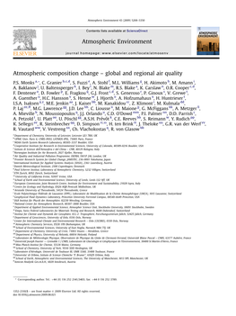 Atmospheric Composition Change – Global and Regional Air Quality