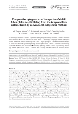Comparative Cytogenetics of Ten Species of Cichlid Fishes (Teleostei, Cichlidae) from the Araguaia River System, Brazil, by Conventional Cytogenetic Methods