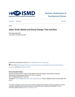 Adam Smith, Market and Social Change: Then and Now