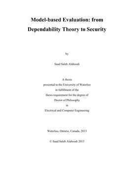 From Dependability Theory to Security