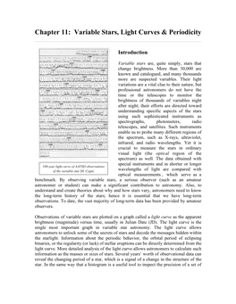 Chapter 11: Variable Stars, Light Curves & Periodicity