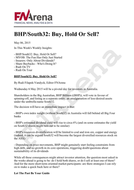 BHP/South32: Buy, Hold Or Sell?