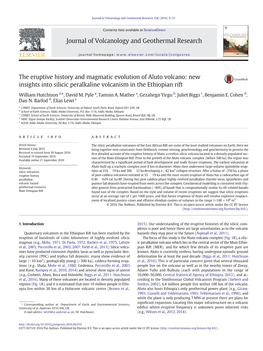 The Eruptive History and Magmatic Evolution of Aluto Volcano: New Insights Into Silicic Peralkaline Volcanism in the Ethiopian Rift