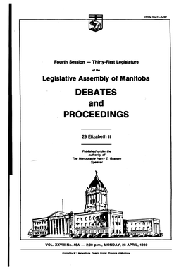 DEBATES and PROCEEDINGS