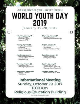 World Youth Day Inform Meeting Flyer