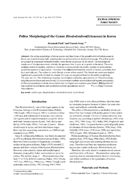 Pollen Morphology of the Genus Rhododendron (Ericaceae) in Korea