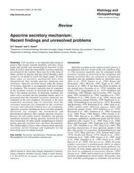 Review Apocrine Secretory Mechanism