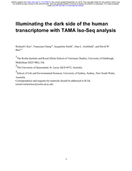 Illuminating the Dark Side of the Human Transcriptome with TAMA Iso-Seq Analysis