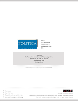 The Rules of the Game: Feminist Policymaking in Chile Política, Vol