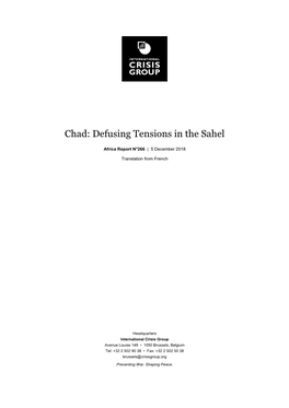 Chad: Defusing Tensions in the Sahel