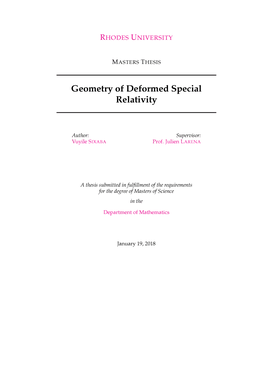 Geometry of Deformed Special Relativity
