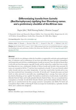 Differentiating Iconella from Surirella (Bacillariophyceae): Typifying Four Ehrenberg Names and a Preliminary Checklist of the African Taxa