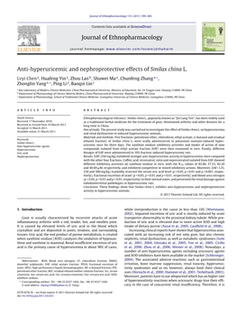 Anti-Hyperuricemic and Nephroprotective Effects of Smilax China L